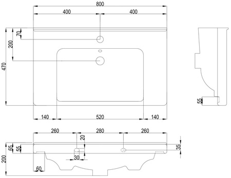 Раковина ASB-Woodline Гармония 80 NEW 29124